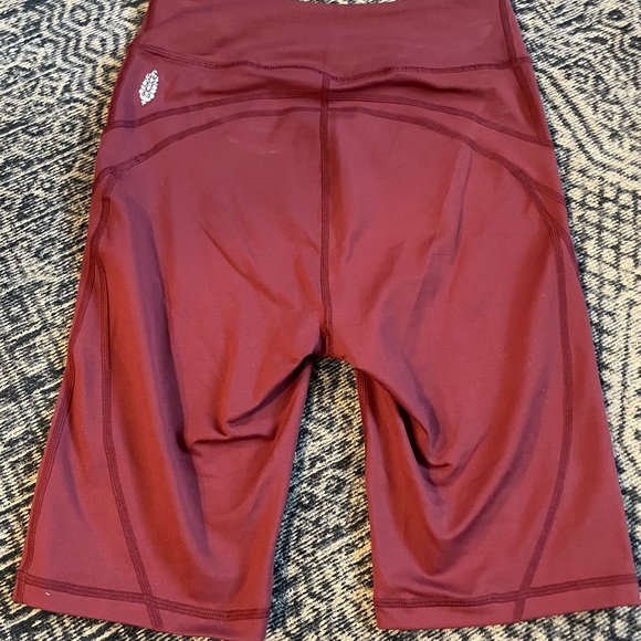 Free People Bike Shorts, Small, Burgundy - Picture 3 of 4